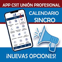 SINCRO, NUEVA FUNCIONALIDAD DE LA APP CSIT UNIÓN PROFESIONAL: CALENDARIO