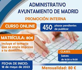Curso preparación oposiciones Administrativo Promoción Interna Ayto de Madrid 